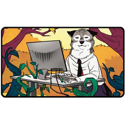 UP - Secret Lair Sale 4 2024 Not A Wolf Black Stitched Playmat Standing Desk Wolf Token for MTG