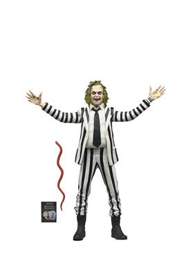 Beetlejuice (1988) - 7" Scale Action Figure – Black and White Striped Suit Beetlejuice in a Blister